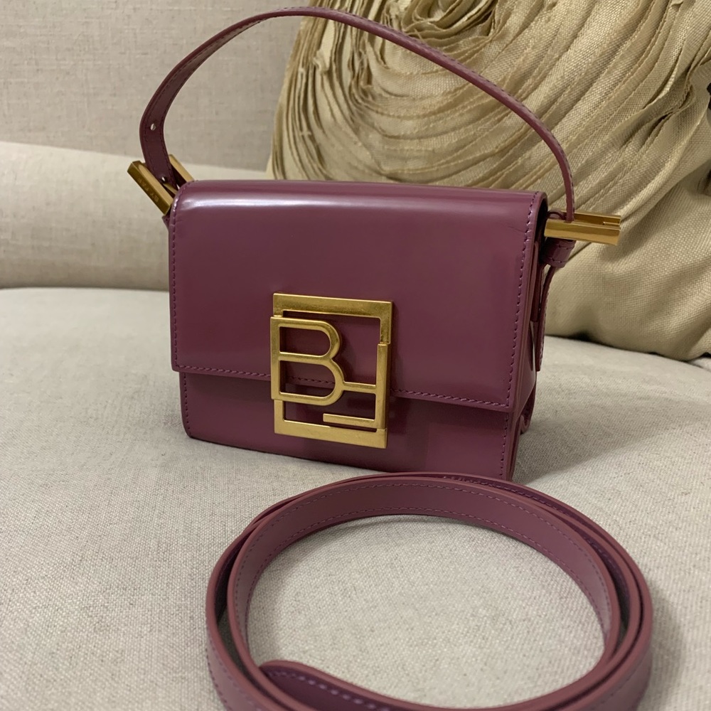 BY FAR Women's Purple Fran Semi Patent Leather Top Handle Bag